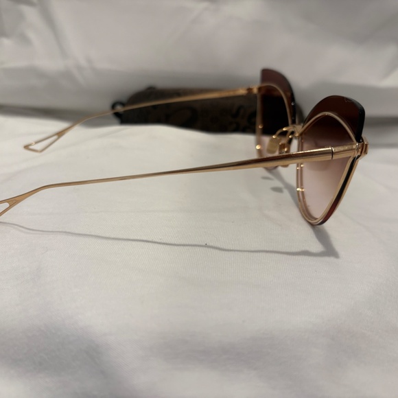 NEW! DITA NIGHTBIRD-ONE DTS515-66-01-GLD; WHITE GOLD FRAM W/ BROWN-PINK LENS - Picture 4 of 6